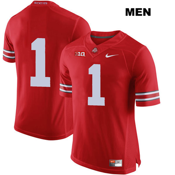 Ohio State Buckeyes Men's Jeffrey Okudah #1 Red Authentic Nike No Name College NCAA Stitched Football Jersey JE19S50KF